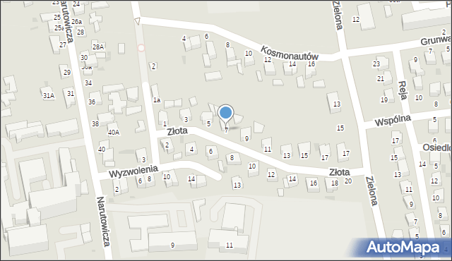 Poddębice, Złota, 7, mapa Poddębice