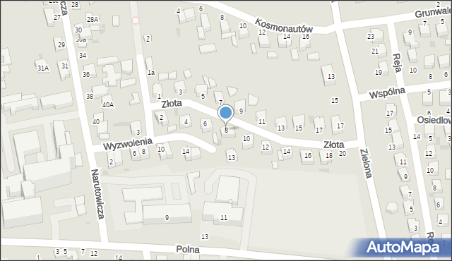 Poddębice, Złota, 8, mapa Poddębice