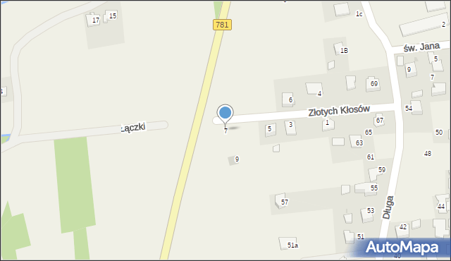 Podolsze, Złotych Kłosów, 7, mapa Podolsze