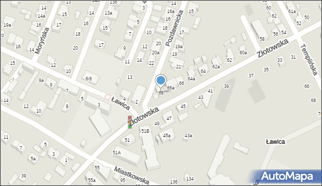 Poznań, Złotowska, 68, mapa Poznania