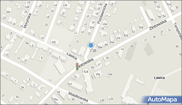 Poznań, Złotowska, 68a, mapa Poznania