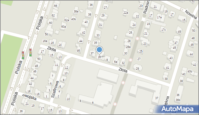 Poznań, Złota, 10, mapa Poznania