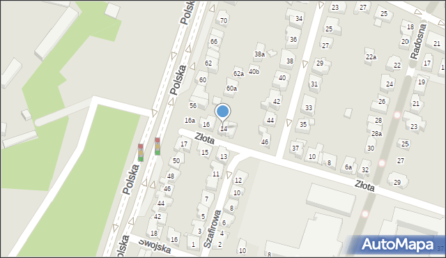 Poznań, Złota, 14, mapa Poznania