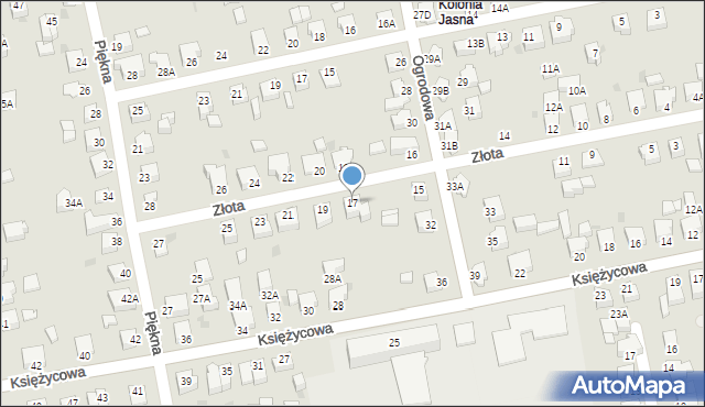 Pszczyna, Złota, 17, mapa Pszczyny
