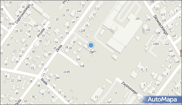 Radom, Złota, 25B, mapa Radomia