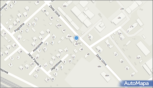 Radymno, Złota Góra, 44, mapa Radymno