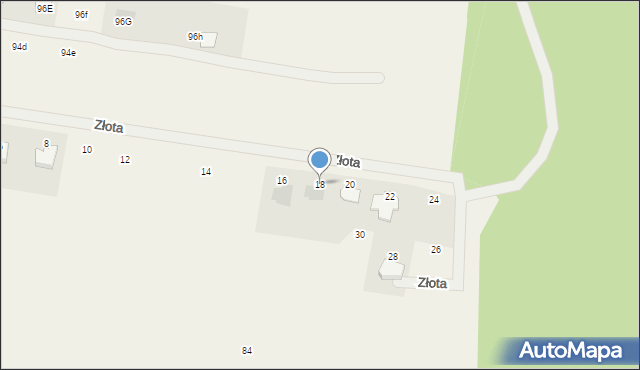 Rurzyca, Złota, 18, mapa Rurzyca