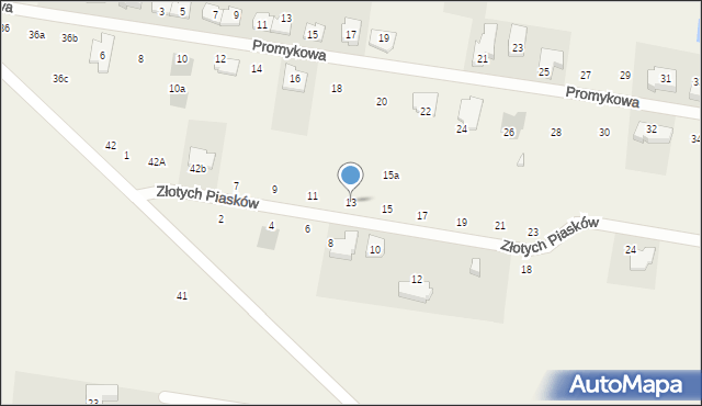 Stanisławów Pierwszy, Złotych Piasków, 13, mapa Stanisławów Pierwszy