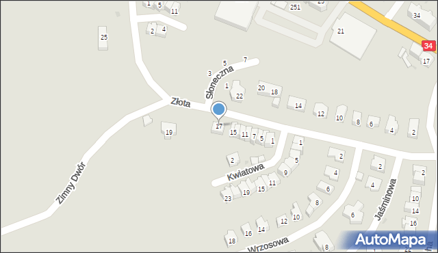 Świebodzice, Złota, 17, mapa Świebodzice