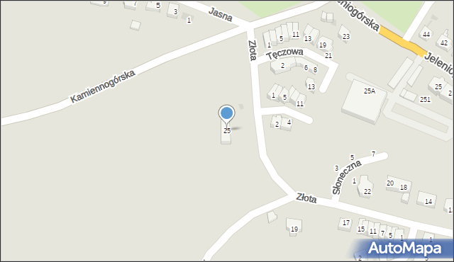 Świebodzice, Złota, 25, mapa Świebodzice