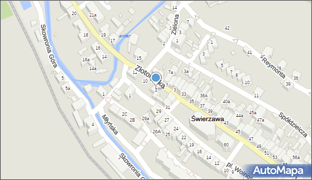 Świerzawa, Złotoryjska, 2, mapa Świerzawa