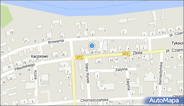Tykocin, Złota, 15, mapa Tykocin