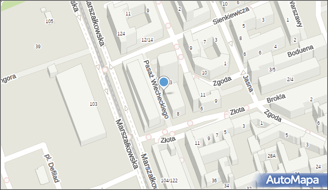 Warszawa, Złota, 8a, mapa Warszawy