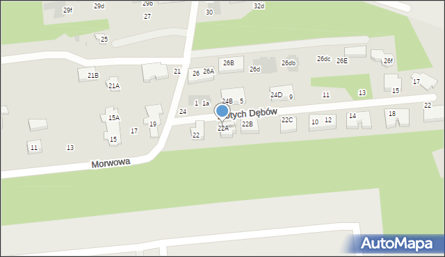 Warszawa, Złotych Dębów, 22A, mapa Warszawy