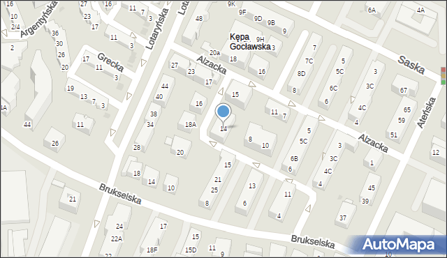 Warszawa, Złoczowska, 14, mapa Warszawy