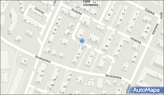 Warszawa, Złoczowska, 15, mapa Warszawy