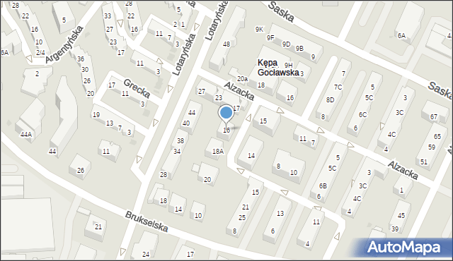 Warszawa, Złoczowska, 16, mapa Warszawy