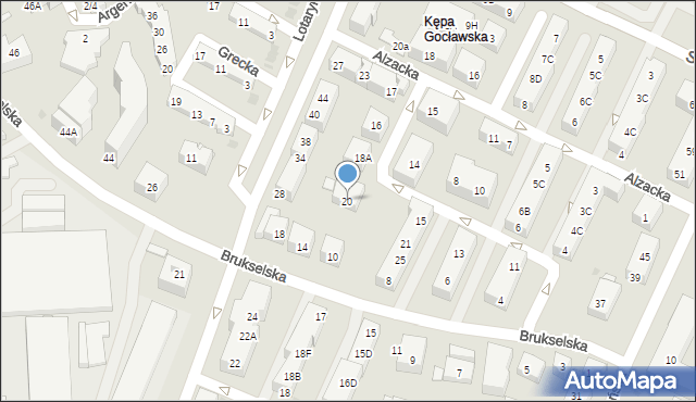 Warszawa, Złoczowska, 20, mapa Warszawy