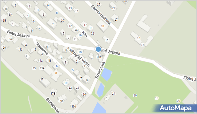 Warszawa, Złotej Jesieni, 10a, mapa Warszawy