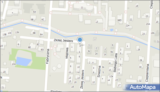 Warszawa, Złotej Jesieni, 2, mapa Warszawy