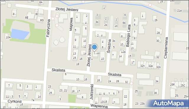 Warszawa, Złotej Jesieni, 9, mapa Warszawy