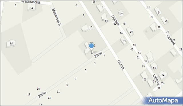 Warzno, Złota, 4, mapa Warzno