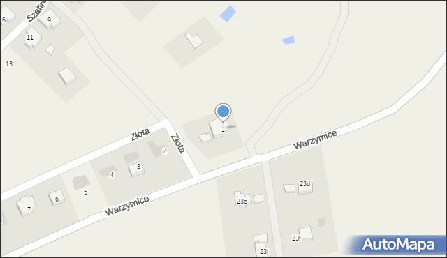 Warzymice, Złota, 1, mapa Warzymice