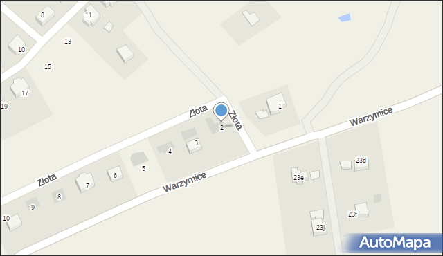 Warzymice, Złota, 2, mapa Warzymice