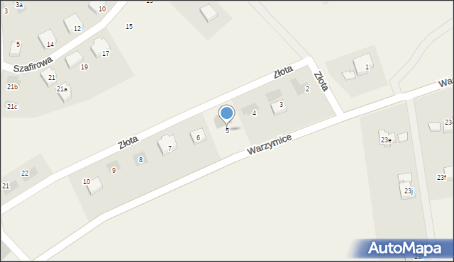 Warzymice, Złota, 5, mapa Warzymice
