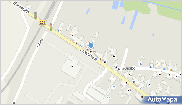Więcbork, Złotowska, 52, mapa Więcbork