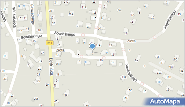 Wieliczka, Złota, 7, mapa Wieliczka