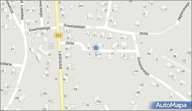 Wieliczka, Złota, 8, mapa Wieliczka