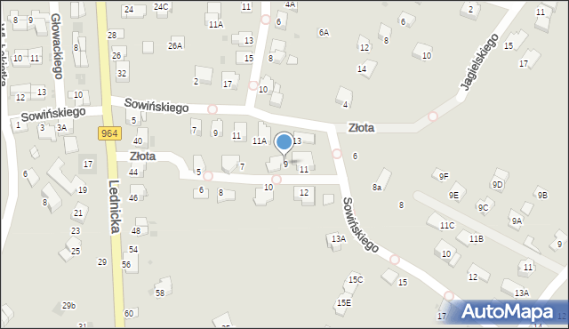Wieliczka, Złota, 9, mapa Wieliczka