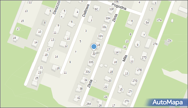 Wieliszew, Złota, 22, mapa Wieliszew