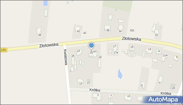 Witunia, Złotowska, 21, mapa Witunia