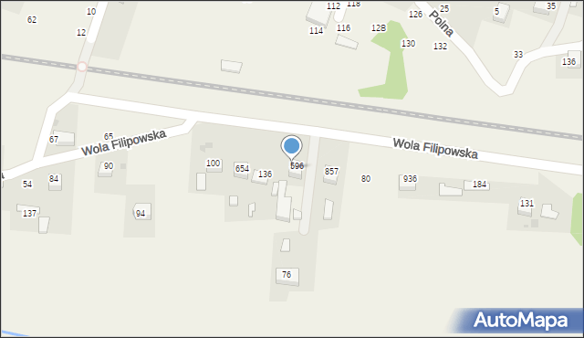 Wola Filipowska, Złota Dolina, 596, mapa Wola Filipowska