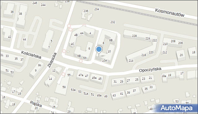 Wrocław, Złotnicka, 10B, mapa Wrocławia