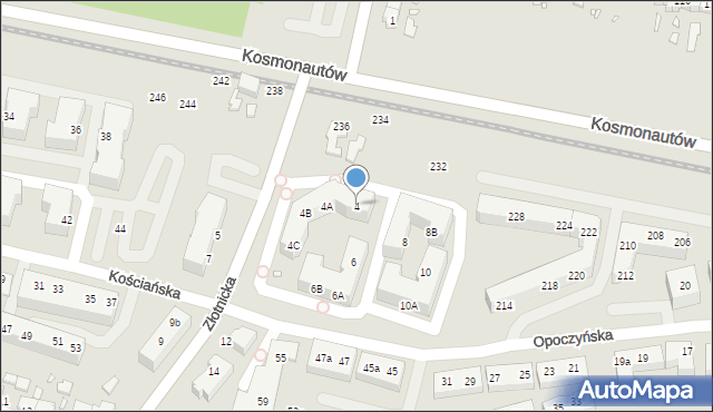 Wrocław, Złotnicka, 4, mapa Wrocławia