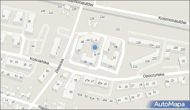 Wrocław, Złotnicka, 6, mapa Wrocławia