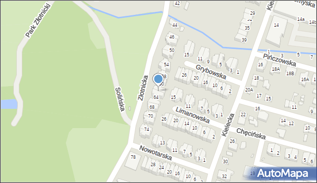 Wrocław, Złotnicka, 62, mapa Wrocławia