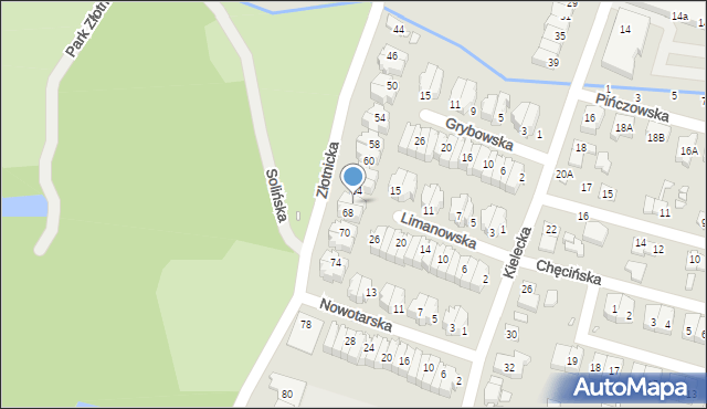 Wrocław, Złotnicka, 66, mapa Wrocławia