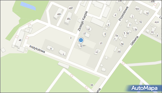 Żabieniec, Złotego Karpia, 6, mapa Żabieniec