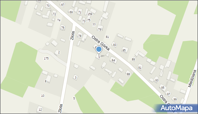 Zajączków, Złota, 1, mapa Zajączków