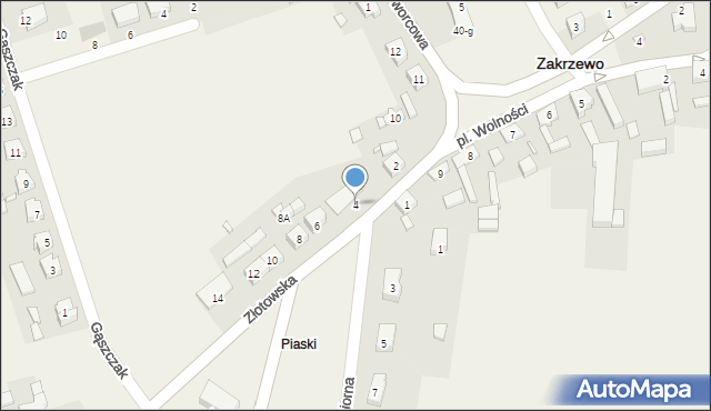 Zakrzewo, Złotowska, 4, mapa Zakrzewo