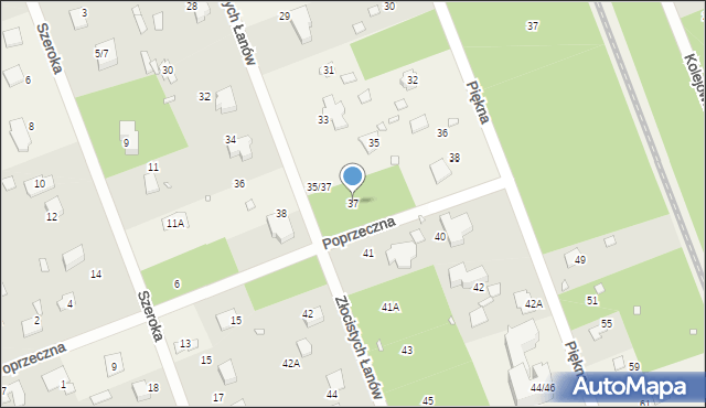 Zalesie Górne, Złocistych Łanów, 37, mapa Zalesie Górne