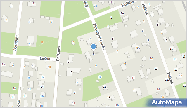 Zalesie Górne, Złocistych Łanów, 6, mapa Zalesie Górne