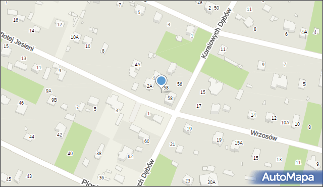 Zalesie Górne, Złotej Jesieni, 2, mapa Zalesie Górne