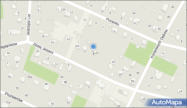 Zalesie Górne, Złotej Jesieni, 8, mapa Zalesie Górne