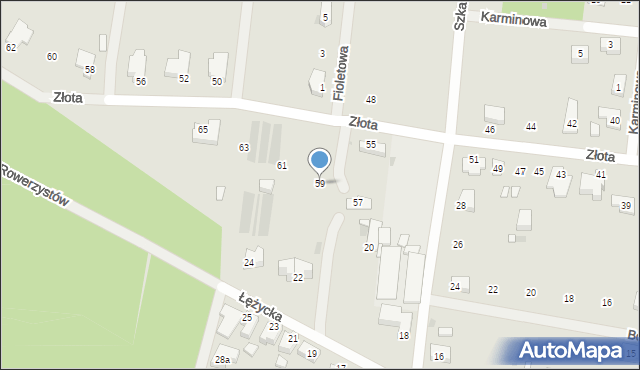 Zielona Góra, Złota, 59, mapa Zielona Góra