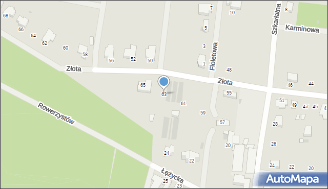 Zielona Góra, Złota, 63, mapa Zielona Góra